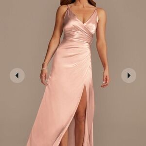 Charmeuse Draped Strappy Dress - Petal Pink - David's Bridal